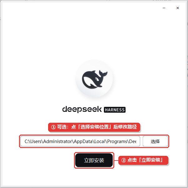 DeepSeek Harness 安装界面